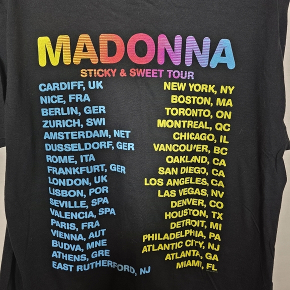 Madonna Vintage Tee Sweet & Sticky 2008 Tour Y2k Size Large - Picture 5 of 6
